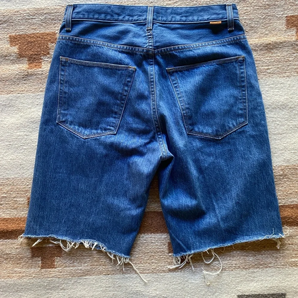 Jamie Haller High-Rise Raw-Hem Denim Bermuda Shorts - Picture 5 of 5